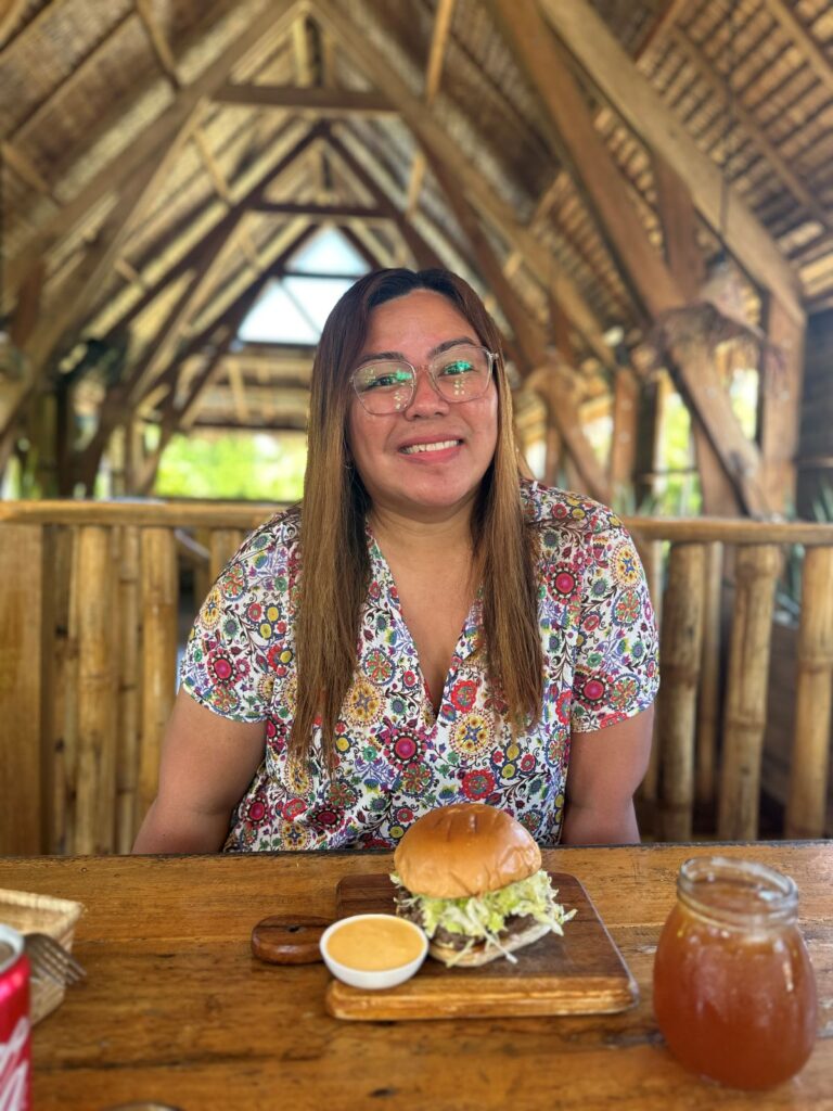 Anne eating big belly burgers