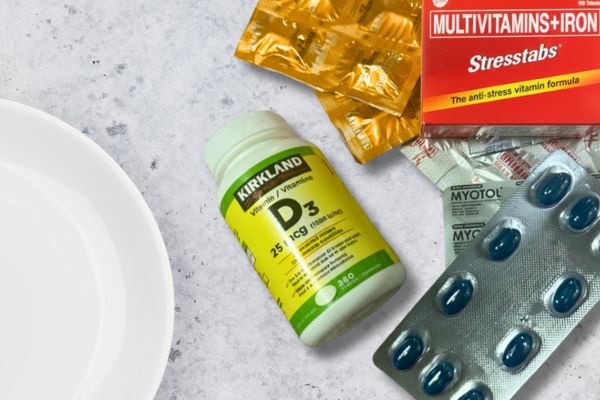 picture of vitamin D, stresstabs, metformin, Vitamin C, Inositol for PCOS