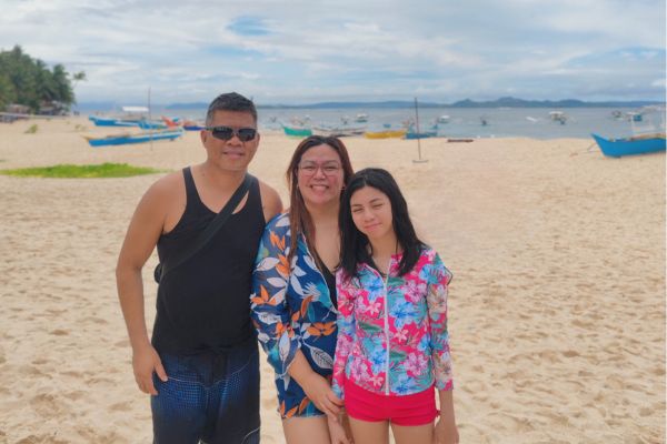 Swimming at the beach in Siargao