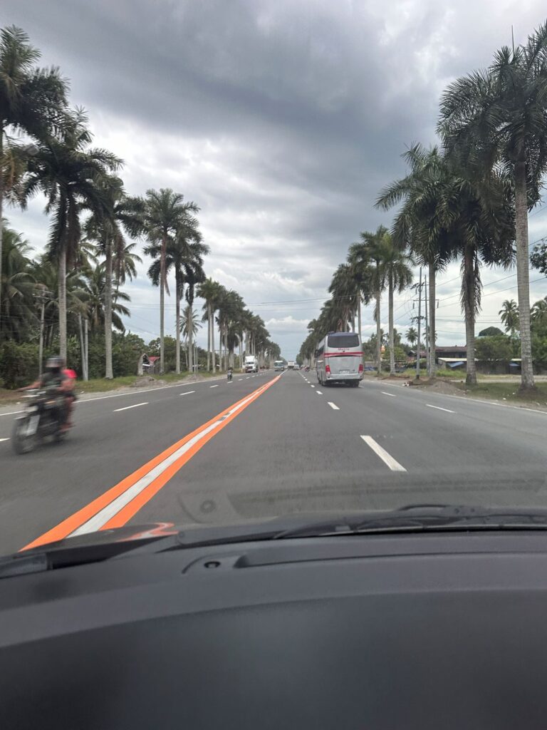 Scenic highway in Tagum City on the way from Davao to Siargao