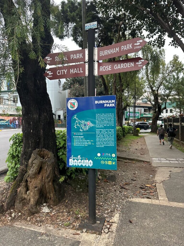 A map going to Burnham Park